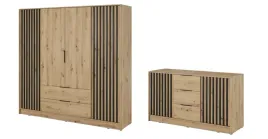 nowoczesny-zestaw-szafa-4d-komoda-3d-lamele-szara-dab-artisan-grafit