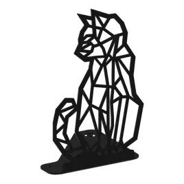 nowoczesna-podporka-do-ksiazek-kot-geometryczny-origami-czarny-mat