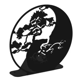 czarna-podporka-do-ksiazek-yin-yang-drzewko-bonsai-glamour-metalowa