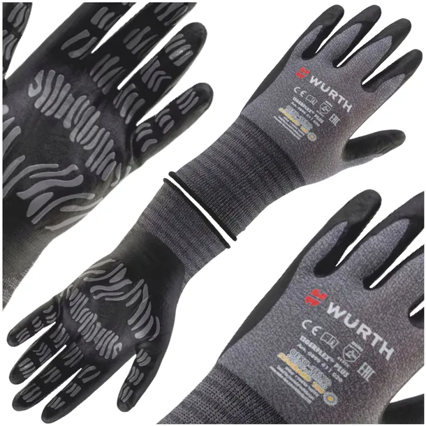 Rękawice robocze ochronne ROZMIAR 10 XL mocne Wurth Tigerflex Plus 1 para