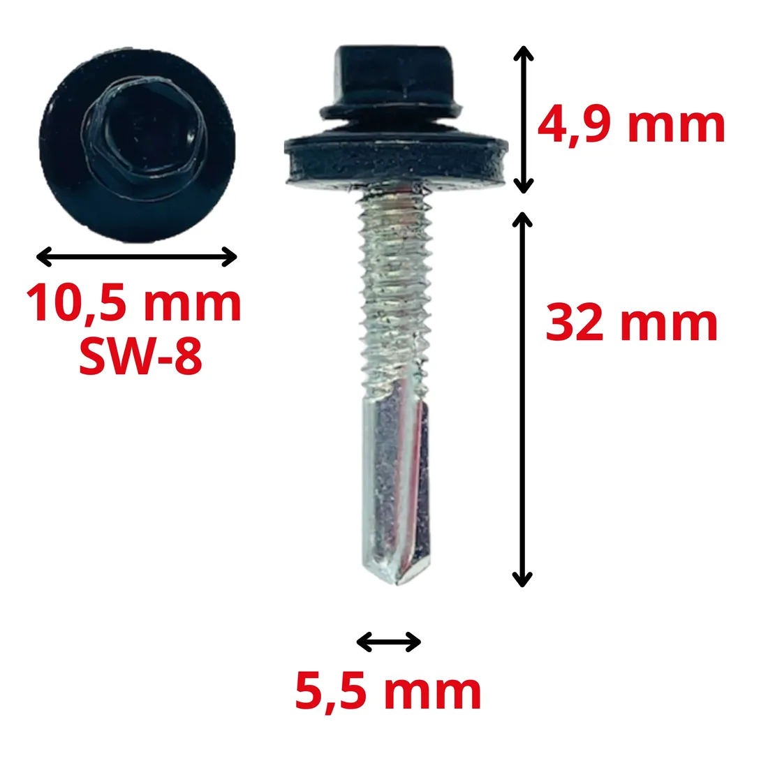 wkrety-samowiercace-do-metalu-ral-9005-czarny-55x32-farmery-na-klucz-250st-stan-nowy