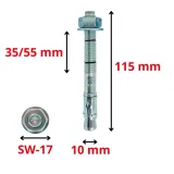 kotwa-stalowa-wbijana-do-betonu-m10x115-mechaniczna-ekspresowa-le-zn-25-szt-stan-nowy