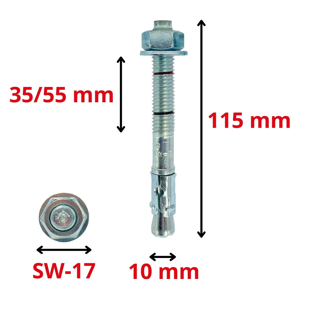 kotwa-stalowa-wbijana-do-betonu-m10x115-mechaniczna-ekspresowa-le-zn-25-szt-stan-nowy