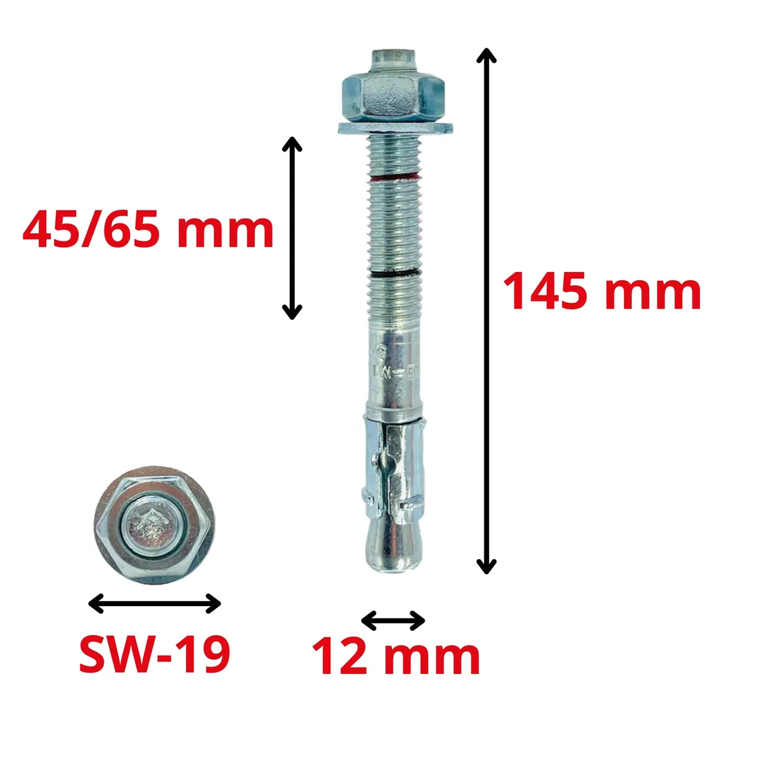 kotwa-stalowa-wbijana-do-betonu-m12x145-mechaniczna-ekspresowa-le-zn-25-szt-stan-nowy