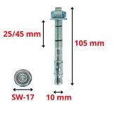 kotwa-stalowa-wbijana-do-betonu-m10x105-mechaniczna-ekspresowa-le-zn-25-szt-stan-nowy