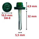 wkrety-samowiercace-do-metalu-ral-6005-zielony-55x32-farmery-na-klucz-250x-stan-nowy