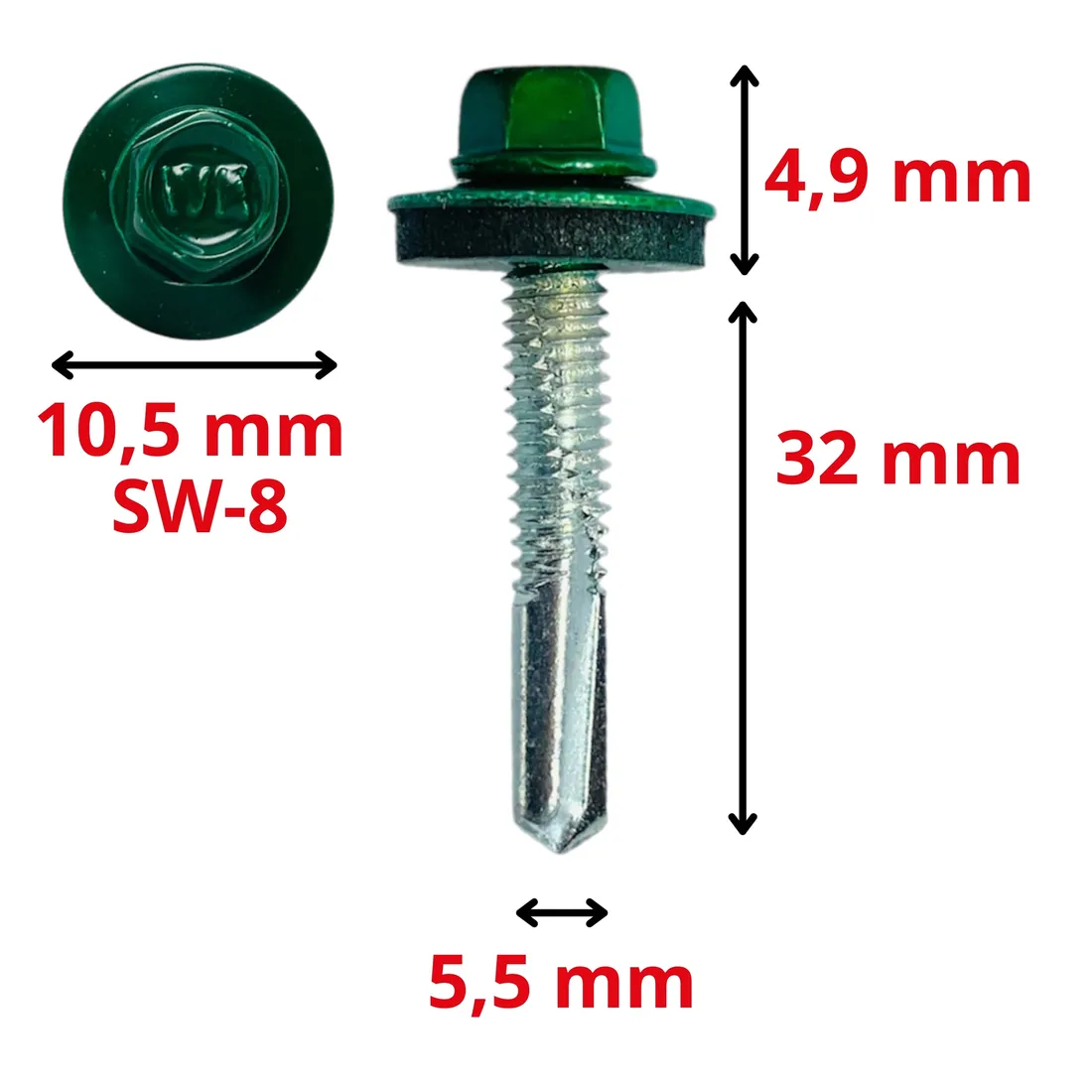 wkrety-samowiercace-do-metalu-ral-6005-zielony-55x32-farmery-na-klucz-250x-stan-nowy