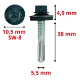 wkrety-samowiercace-do-metalu-ral-7016-antracyt-55x38-farmery-klucz-200szt-stan-nowy