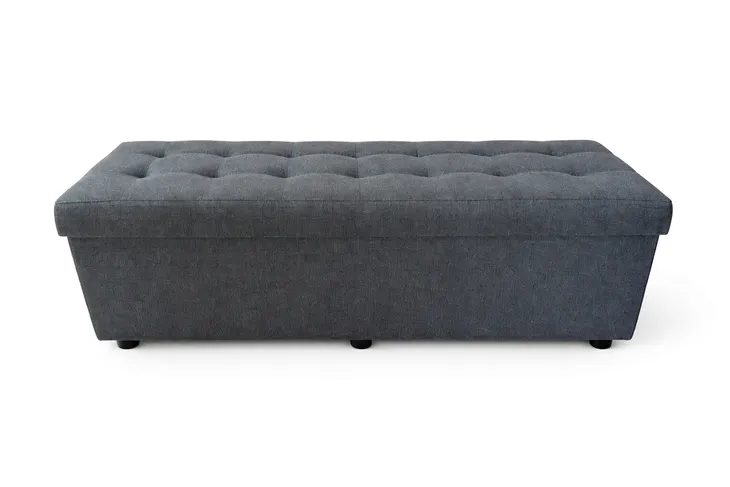 Pufa siedzisko z pojemnikiem pikowana salon przedpokój 110x40x40 czarna BC