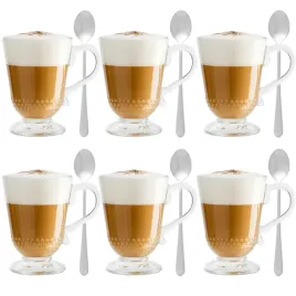 szklanki-do-kawy-latte-zestaw-6-szt-szklanka-320ml-z-lyzeczkami-wzor-perly