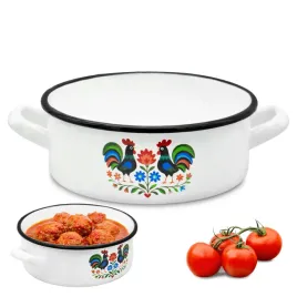 rondel-tradycyjny-emaliowany-18-cm-z-uchwytami-stalowy-bialy-folk-18-l