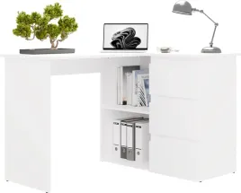 biurko-komputerowe-narozne-biale-nowoczesne-3-szuflady