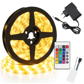 tasma-led-biala-ciepla-5m-wodoodporna-12v-samoprzylepna-pilot-zasilacz