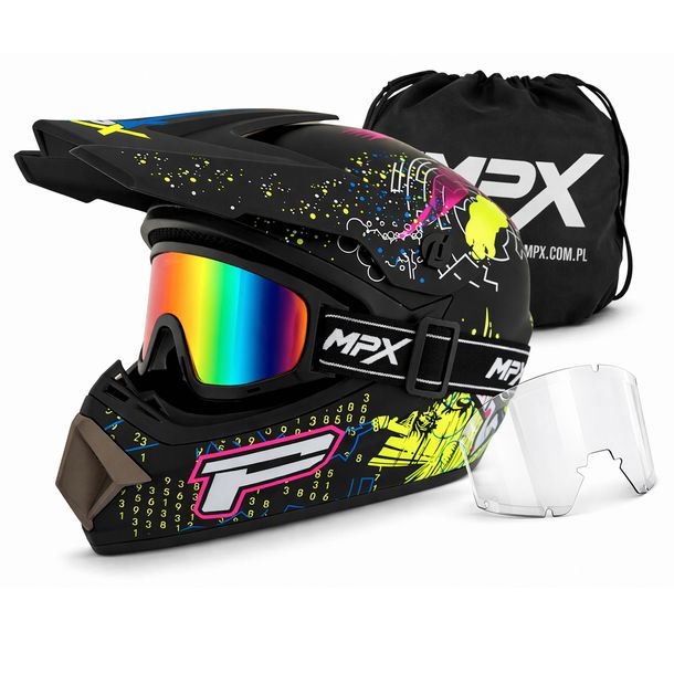 Kask Crossowy Gogle Quad ATV Enduro Hulajnoga Elektryczna BMX L 59-60cm