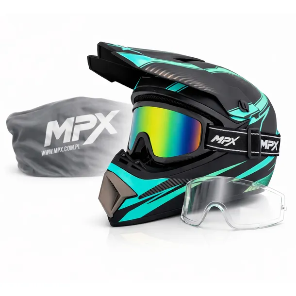Kask Cross Gogle na Enduro Hulajnogę Elektrczyną ATV BMX MTB Cross XL