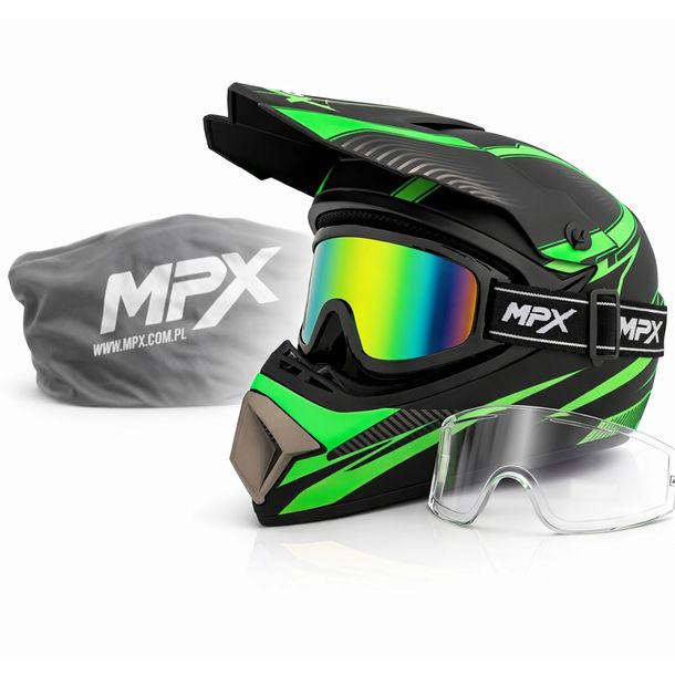 Kask Cross L Gogle Enduro Quad ATV BMX MTB Hulajnoga Gratis szybka do gogli