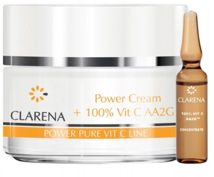 CLARENA POWER + 100% VIT C 50 ml + 1.5 ml Krem z 100% aktywna witaminą C