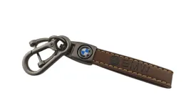 bmw-brelok-breloczek-skora-ciemny-braz