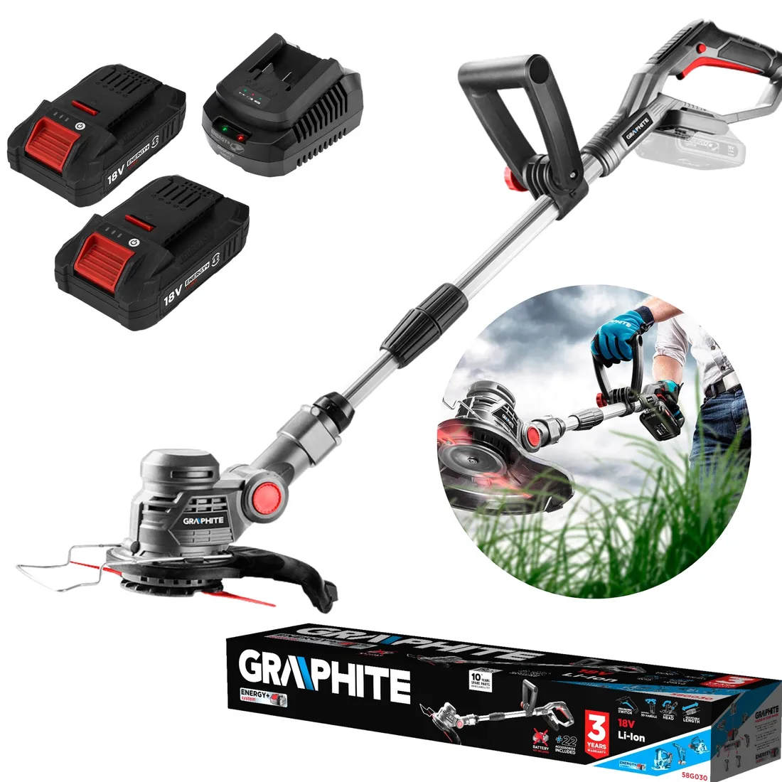 podkaszarka-graphite-2x-akumulator-4-ah-ladowarka-stan-nowy