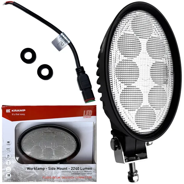 MOCNA WYDAJNA LAMPA ROBOCZA LED OWALNA 24W 2240LM ŚWIATŁO ROZROSZONE 8 LED