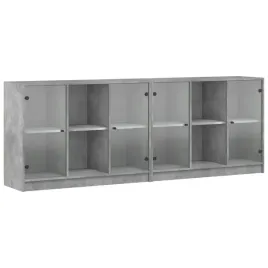 biblioteczka-z-drzwiczkami-szarosc-betonu-204x37x75-cm