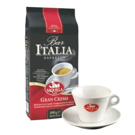 zestaw-prezentowy-kawa-ziarnista-wloska-saquella-gran-crema-1kg-filizanka