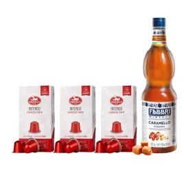 kawa-w-kapsulkach-saquella-intenso-espresso-forte-syrop-karmelowy