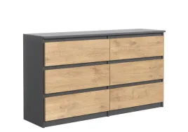 komoda-120-cm-z-6-szufladami-antracyt-front-dab-lancelot-bezuchwytowa