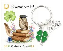 brelok-do-kluczy-koniczyna-zielona-2026-matura-egzamin-koniec-roku-prezent