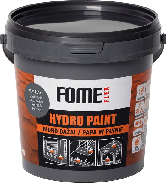 Papa w płynie wodoodporna na beton dachy płoty blachę antracyt 1kg RAL 7016