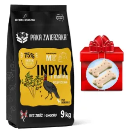 Zdjęcie produktu Karma PAKA ZWIERZAKA indyk maliny 9kg monobiałkowa
