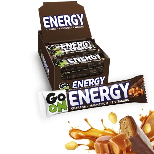 Baton Go On Energy z orzeszkami i karmelem 45 g - zestaw 24 sztuki