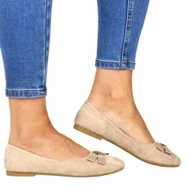 baleriny-damskie-plaskie-evento-9925-bezowe-zamszowe
