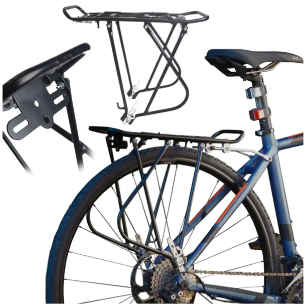 Bagażnik rowerowy tylny uniwersalny aluminiowy czarny VELOXO sakwy 24-28"