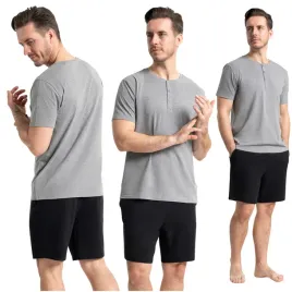 elegancka-pizama-meska-klasyczna-dwuczesciowa-krotki-rekaw-szorty-moraj-xxl