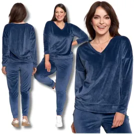 welurowy-dres-bluza-damska-gladka-dekolt-v-spodnie-rurki-wygodne-moraj-m
