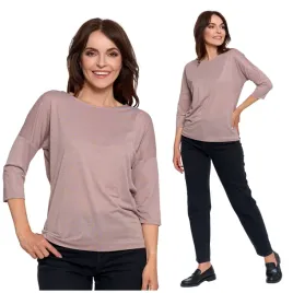 elegancka-bluzka-damska-blyszczaca-modna-rekaw-3-4-luzna-koszulka-moraj-s
