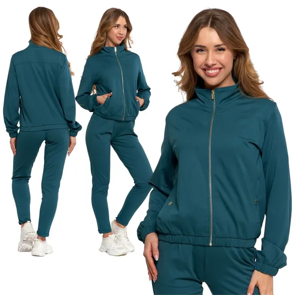 DRES DAMSKI SPODNIE DRESOWE ZWĘŻANA NOGAWKA BLUZA ROZPINANA KLASYK MORAJ M