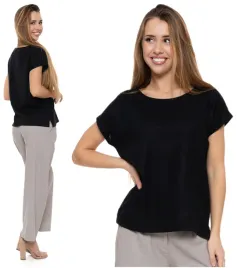 luzna-bluzka-damska-lniana-czarna-koszulka-t-shirt-przewiewna-moraj-s