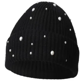 elegancka-czapka-damska-czarna-z-perelkami-modna-stylowa-prazkowana-moraj