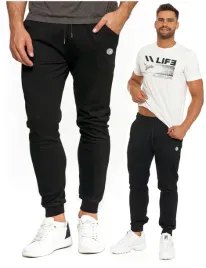 spodnie-dresowe-meskie-ze-sciagaczami-czarne-wygodne-wiazane-moraj-xxl