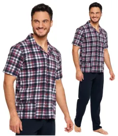 pizama-meska-rozpinana-koszula-w-krate-na-krotki-rekaw-wygodna-moraj-3xl