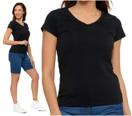 gladki-t-shirt-damski-klasyczny-z-dekolt-v-koszulka-krotki-rekaw-moraj-4xl
