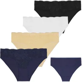 figi-damskie-bikini-majtki-bawelniane-koronka-w-kwiaty-modne-4-pak-moraj-xl