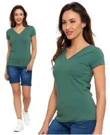 t-shirt-damski-klasyczny-koszulka-z-dekoltem-w-serek-gladka-khaki-moraj-m