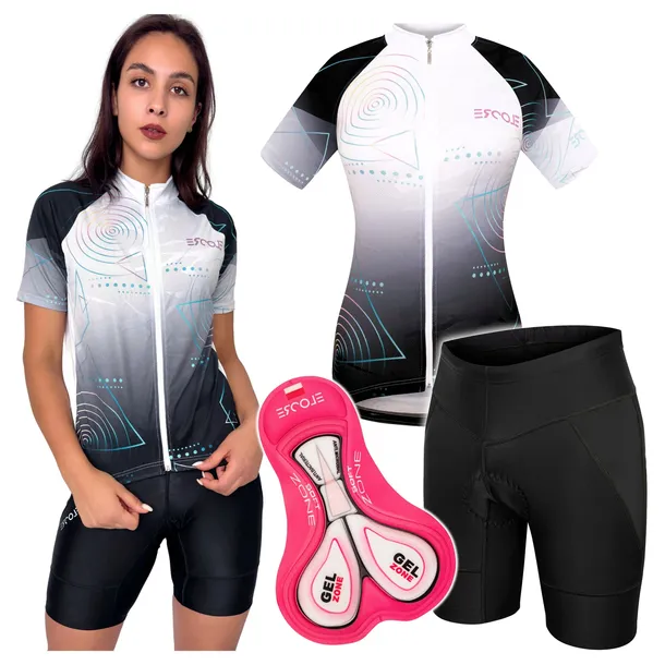 Ubranie Rowerowe Strój Rowerowy Damski rozm S M Koszulka Spodenki z Wkładką