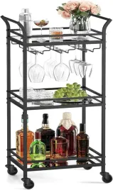 wozek-do-serwowania-regal-czarny-glamour-szklo-3-poziomy-lustrzane-polki