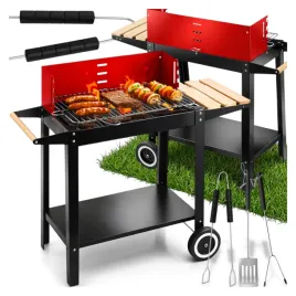 grill-weglowy-ogrodowy-bbq-polka-niegrzejacy-uchwyt-na-kolkach-akcesoria