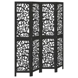 parawan-pokojowy-4-panelowy-czarny-lite-drewno-paulowni