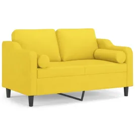 2-osobowa-sofa-z-poduszkami-jasnozolta-120-cm-tkanina